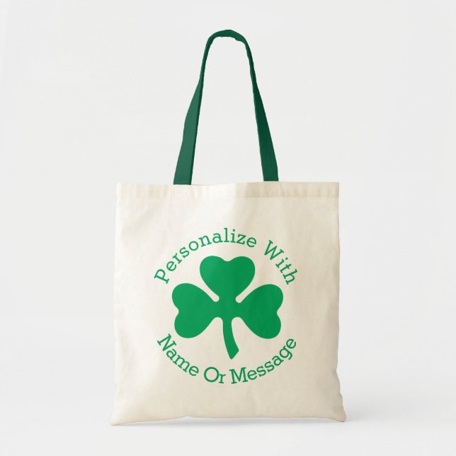 PERSONALISIERTES Kleeblatt St Patricks Day Tragetasche (Vorne)