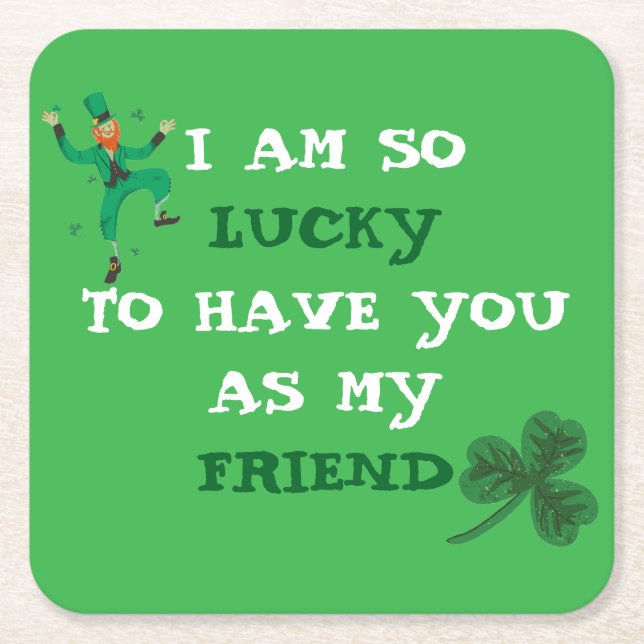 Personalisiertes Kleeblatt St. Patrick's Day Unter Rechteckiger Pappuntersetzer (Vorderseite)