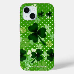 Personalisiertes Kleeblatt und Polka Dot Case-Mate iPhone Hülle