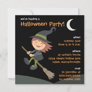 Personalisiertes Kleine Hexe-Halloween-Party lädt Einladung