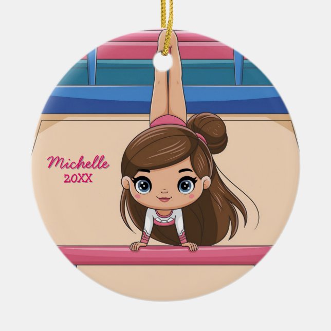 Personalisiertes Kleines Gymnast Keramik Ornament (Vorne)