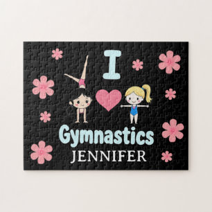 Personalisiertes Kleines GymnastGirl, I Liebe Gymn