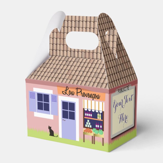Personalisiertes kleines Haus der Provence Gefalle Geschenkschachtel (Rückseite)