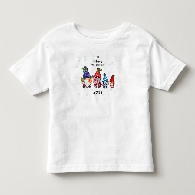 Personalisiertes Kleinkind Familie Gnome Kleinkind T-shirt (Vorderseite)