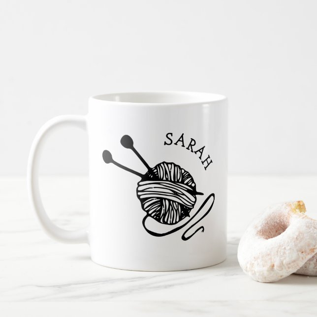 Personalisiertes Knittern von Lover-Geschenk Kaffeetasse (Mit Donut)
