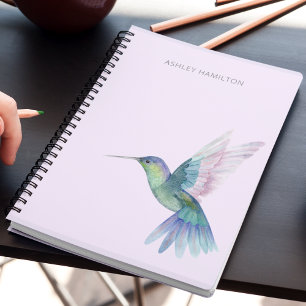 Personalisiertes Kolibri-Wasserfarbbild Notizblock