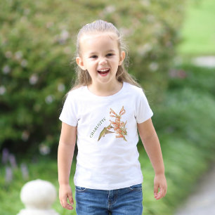 Personalisiertes Kolibris Cottagecore Wildblume Kleinkind T-shirt