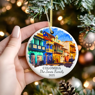 Personalisiertes Kolumbien-Ornament, Südamerika-Ge Keramik Ornament