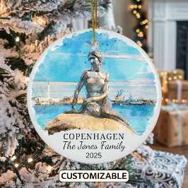 Personalisiertes Kopenhagener Ornament, Geschenk D Keramik Ornament