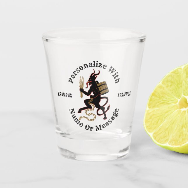 Personalisiertes Krampus Schnapsglas (Vorderseite)