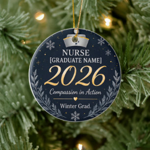 Personalisiertes Krankenpfleger-Mützen-Ornament 20 Keramik Ornament