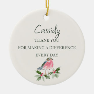 Personalisiertes Krankenpfleger-Weihnachts-Rotkehl Keramik Ornament