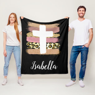 Personalisiertes Kreuz Fleecedecke