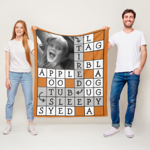 Personalisiertes Kreuzworträtsel mit Fleecedecke