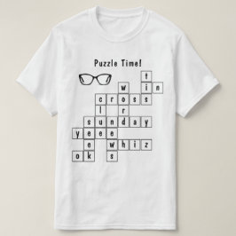 Personalisiertes Kreuzworträtsel Schwarz/Weiß T-Shirt