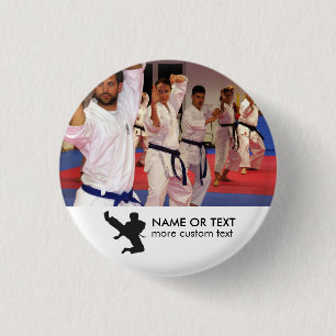 Personalisiertes Kriegskunst-Karate-Foto u. Name Button