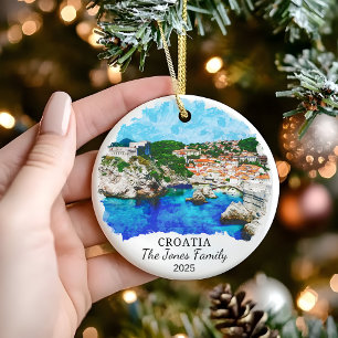 Personalisiertes Kroatien Ornament, Kroatien Gesch Keramik Ornament