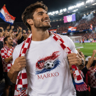 Personalisiertes kroatisches Fußball-Fan-Shirt mit T-Shirt