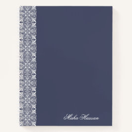 Personalisiertes Kronen-Blumen-Notizbuch in Blau Notizbuch