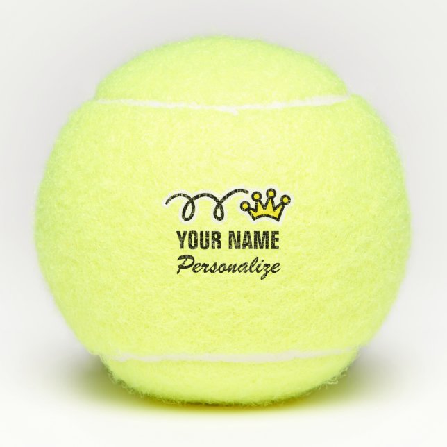 Personalisiertes Kronen-Name-Set von Tennisbälle (Vorderseite)