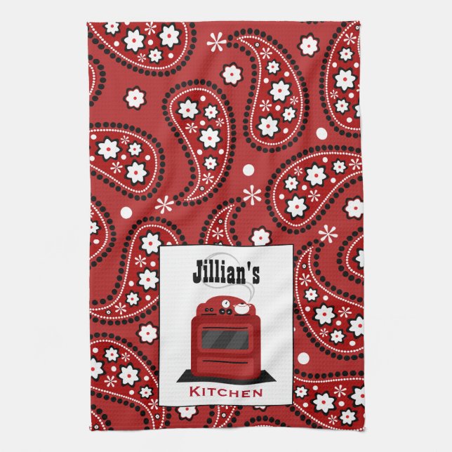 Personalisiertes Küche Tuch Paisleys u. der Retro (Vertikal)