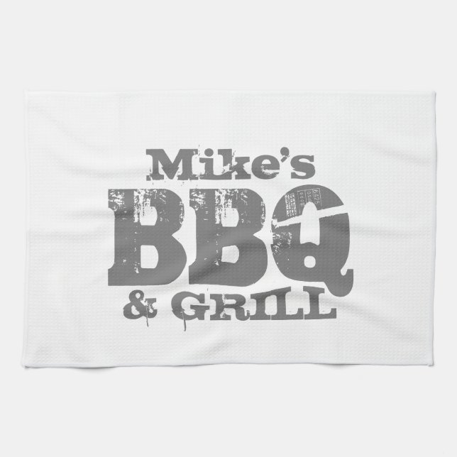 Personalisiertes Küchentuch für GRILLEN Party (Horizontal)