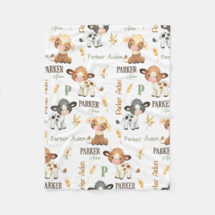 Personalisiertes Kuh Baby Blanket   30 x 40 Fleece