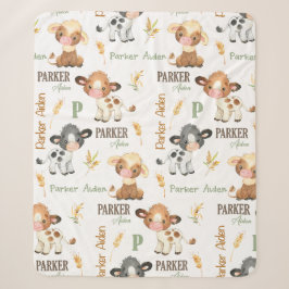 Personalisiertes Kuh Baby Blanket | 50x60 Sherpa Sherpadecke