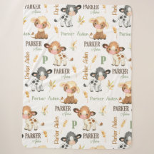 Personalisiertes Kuh Baby Blanket | 60 x 80 Sherpa