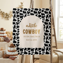Personalisiertes Kuhdruck-Banner für erstes Rodeo Wandteppich