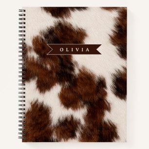 Personalisiertes Kuhdruck-Cowgirl-Geschenk im West Notizbuch