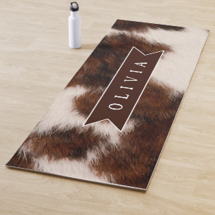 Personalisiertes Kuhdruck-Cowgirl-Geschenk im West Yogamatte