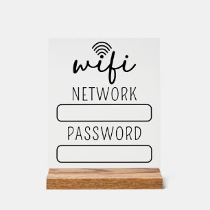 Personalisiertes Kunden-Wifi-Konto-Schild Acrylschild