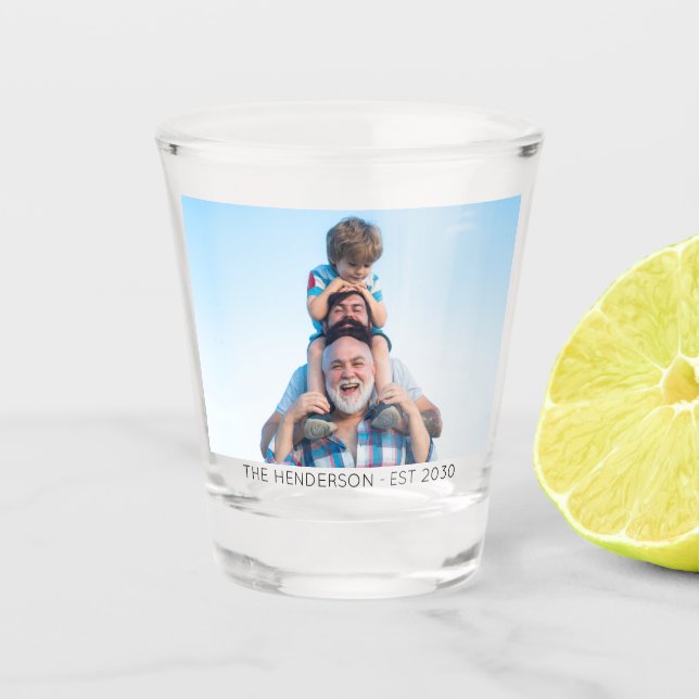 Personalisiertes, kundenspezifisches Foto Hochzeit Schnapsglas (Vorderseite)