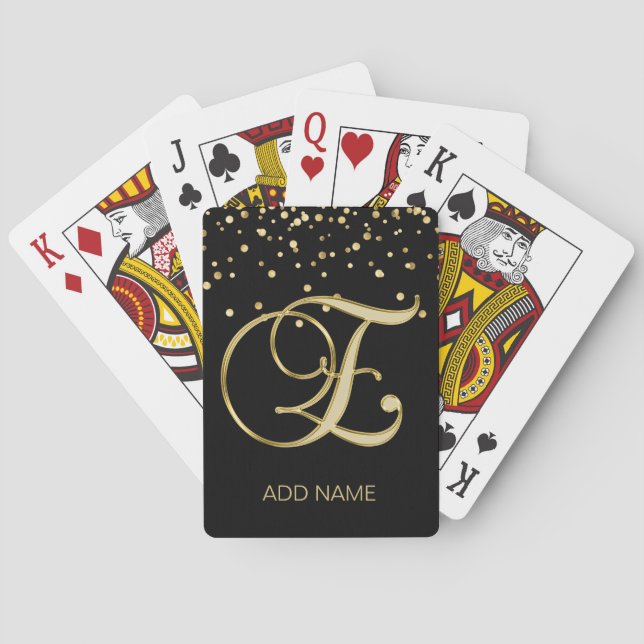 Personalisiertes kundenspezifisches Goldschwarzes Spielkarten (Rückseite)