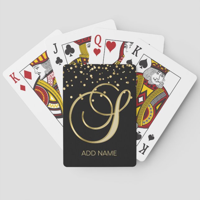 Personalisiertes kundenspezifisches Goldschwarzes Spielkarten (Rückseite)