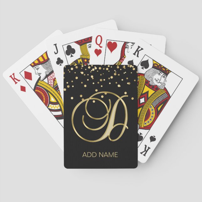 Personalisiertes kundenspezifisches Goldschwarzes Spielkarten (Rückseite)