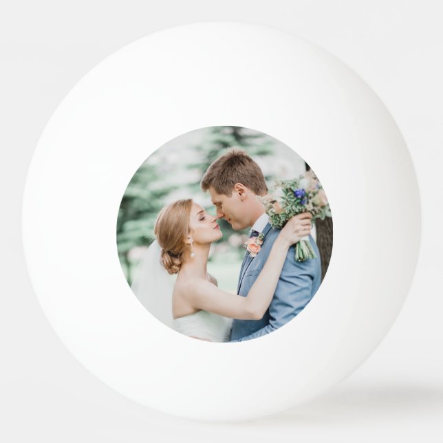Personalisiertes kundenspezifisches Hochzeitscoupl Tischtennisball (Vorderseite)