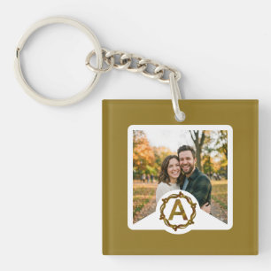 Personalisiertes Kunsthandwerk Monogramm A   Holzr Schlüsselanhänger