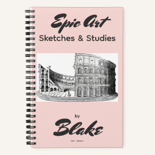 Personalisiertes Kunstskizzenbuch 2 Skizzen Pink S Notizbuch