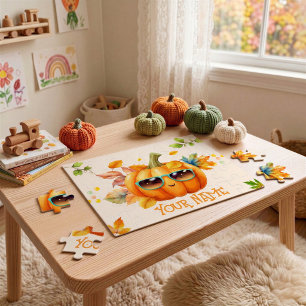 Personalisiertes Kürbis-Kinder-Herbst-Puzzle