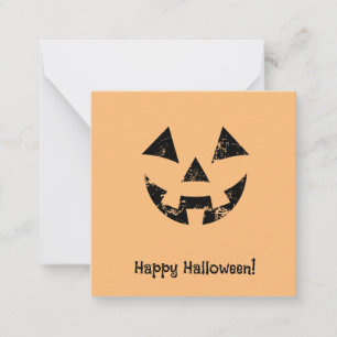 Personalisiertes Kürbisgesicht Halloween Jack-o-La Mitteilungskarte