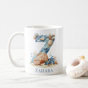 Personalisiertes Küstenmonogramm Z Anfangsbuchstab Kaffeetasse