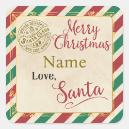 Personalisiertes Label "Frohe Weihnachtsfeier Lieb Quadratischer Aufkleber