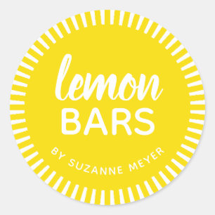 Personalisiertes Label für hausgemachte Lemon-Bars Runder Aufkleber