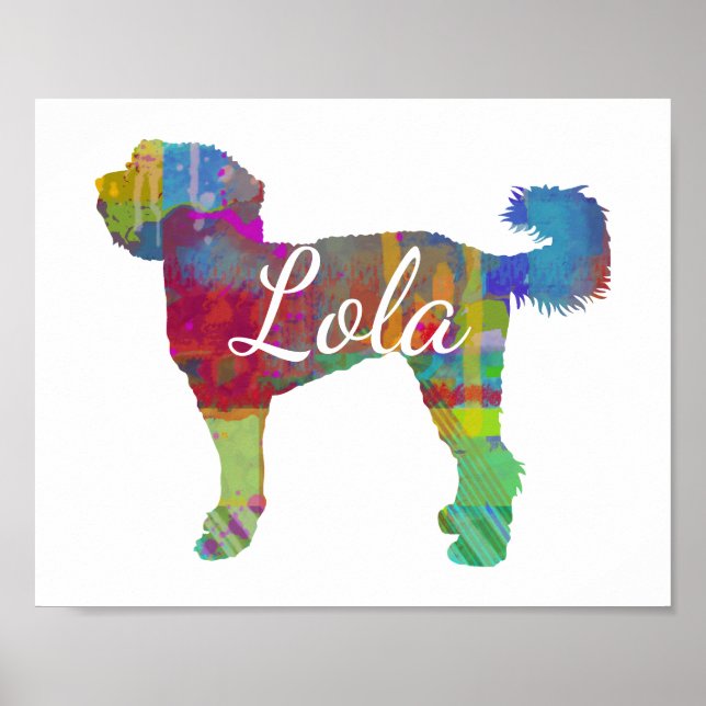 Personalisiertes Labradoodle / Goldendoodle Kunstd Poster (Vorne)
