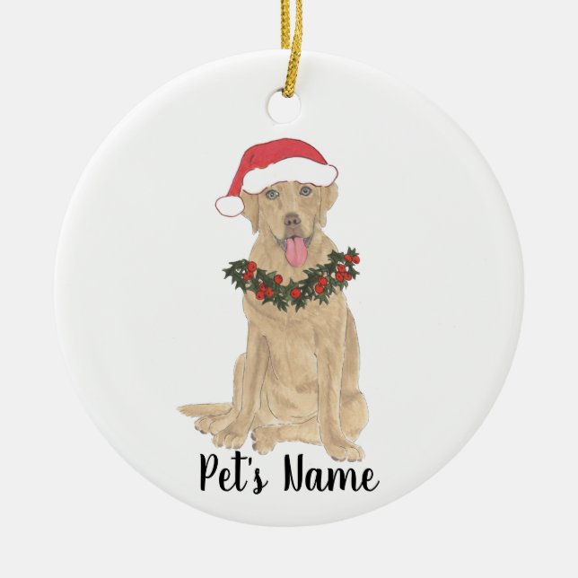 Personalisiertes Labrador (Dudley) Keramik Ornament (Vorne)