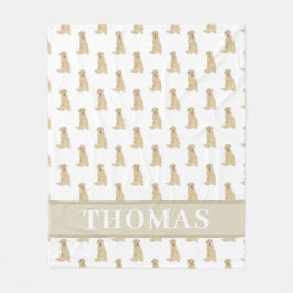 Personalisiertes Labrador (gelb) Fleecedecke