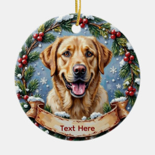 Personalisiertes Labrador Retriever Weihnachten Keramik Ornament