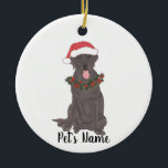 Personalisiertes Labrador (Schokolade) Keramik Ornament<br><div class="desc">Machen Sie die schöne Liste in diesem Jahr mit einem personalisierten Ornament Ihrer Lieblings-kleine Elf!</div>